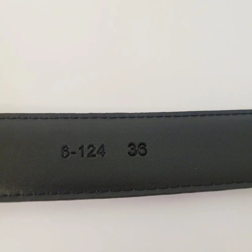 Stacy Adams Black Genuine Leather Belt Ostrich Embossed Size 36 Made in USA